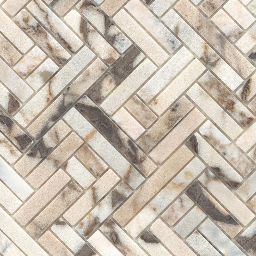 Emser Talento Oro 2" x 3" on 12" x 13" Marble Mosaic Sheet, , large