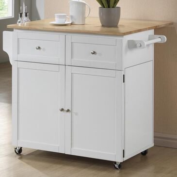 Pacific Landing Kitchen Cart in Natural/White, , large