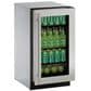U-Line 18" Glass Door Refrigerator in Stainless Frame, , large