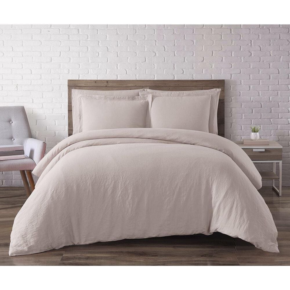 Pem America Brooklyn Loom 3-Piece King Linen Duvet Set in Blush, , large
