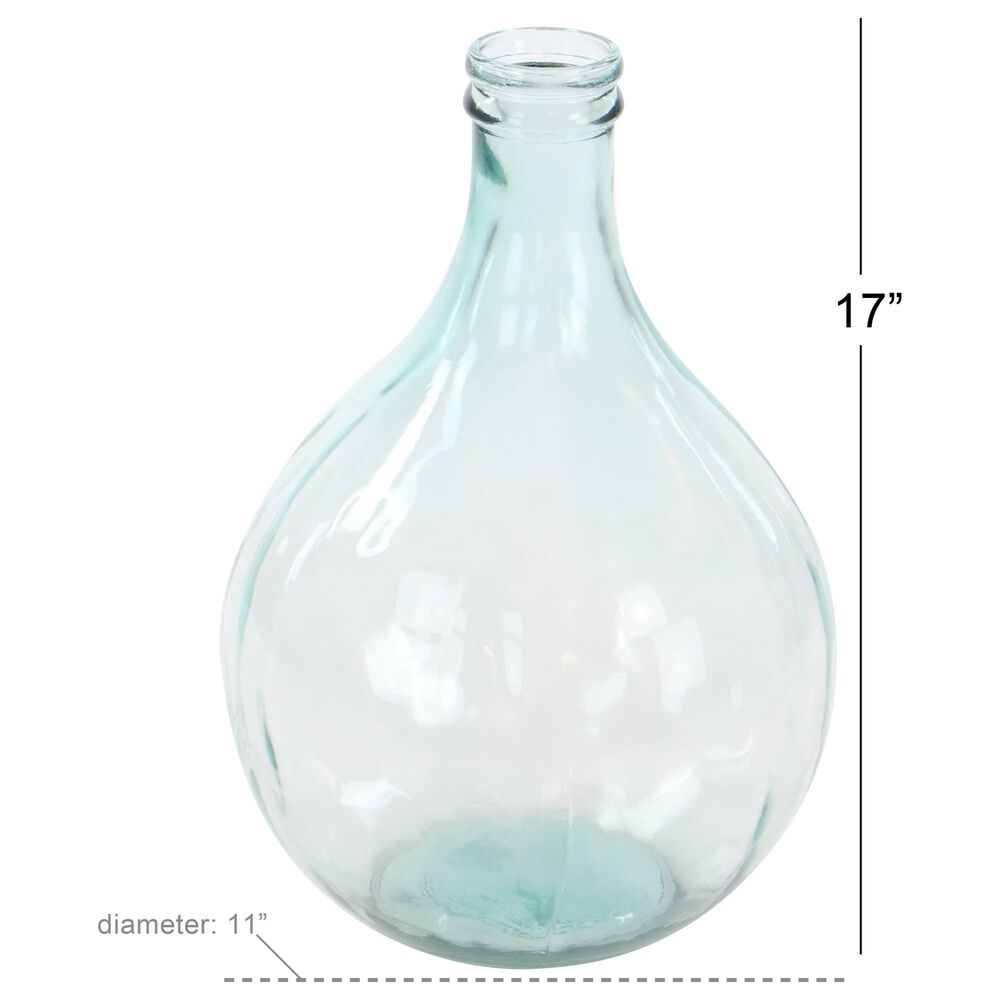 Maple and Jade 17&quot; x 11&quot; Farmhouse Glass Vase in Clear, , large