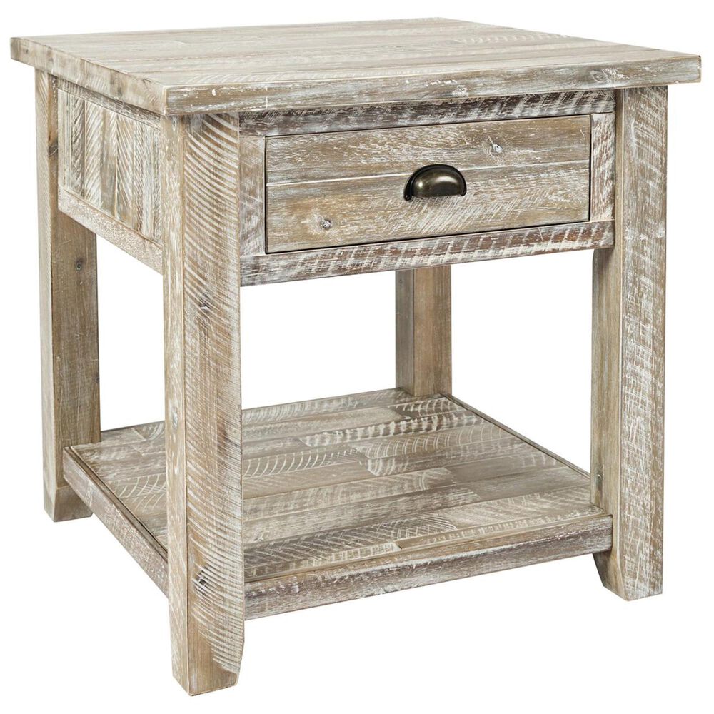 Waltham Artisan"s Craft End Table in Washed Gray, , large