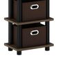 HOMLUX 5-Tier Tall Corner Open Bookshelf with 4 Storage Bins in Columbia Walnut and Black, , large
