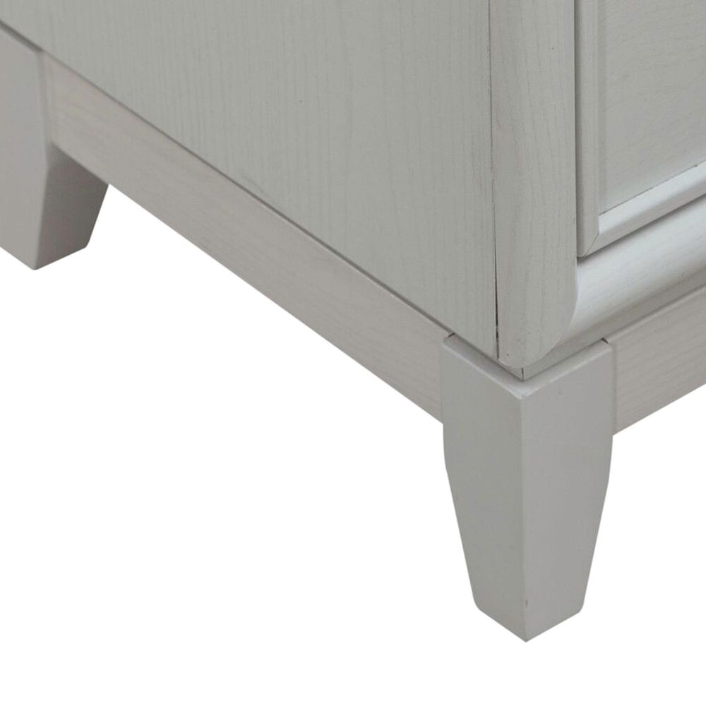 Belle Furnishings Reflections 5-Drawer Chest in Pearl White and Rhinestone, , large