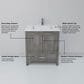 Lexora Home Jacques 30" Single Bathroom Vanity in Distressed Grey with 2 cm White Quartz Top and Rectangular Sink, , large