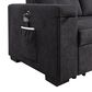 HOMLUX 95"W Reversible Sleeper Sectional Sofa with Storage Chaise, Cup Holders, USB, in Black, , large