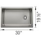 Blanco Inteos 30" Single Bowl Kitchen Sinks in Satin Polish, , large