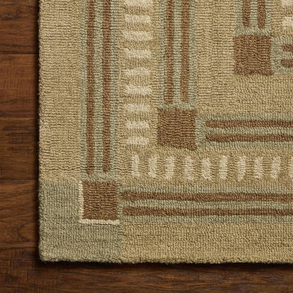 Chris Loves Julia x Loloi Alfie Green and Natural 5' x 7'6" Area Rug, , large