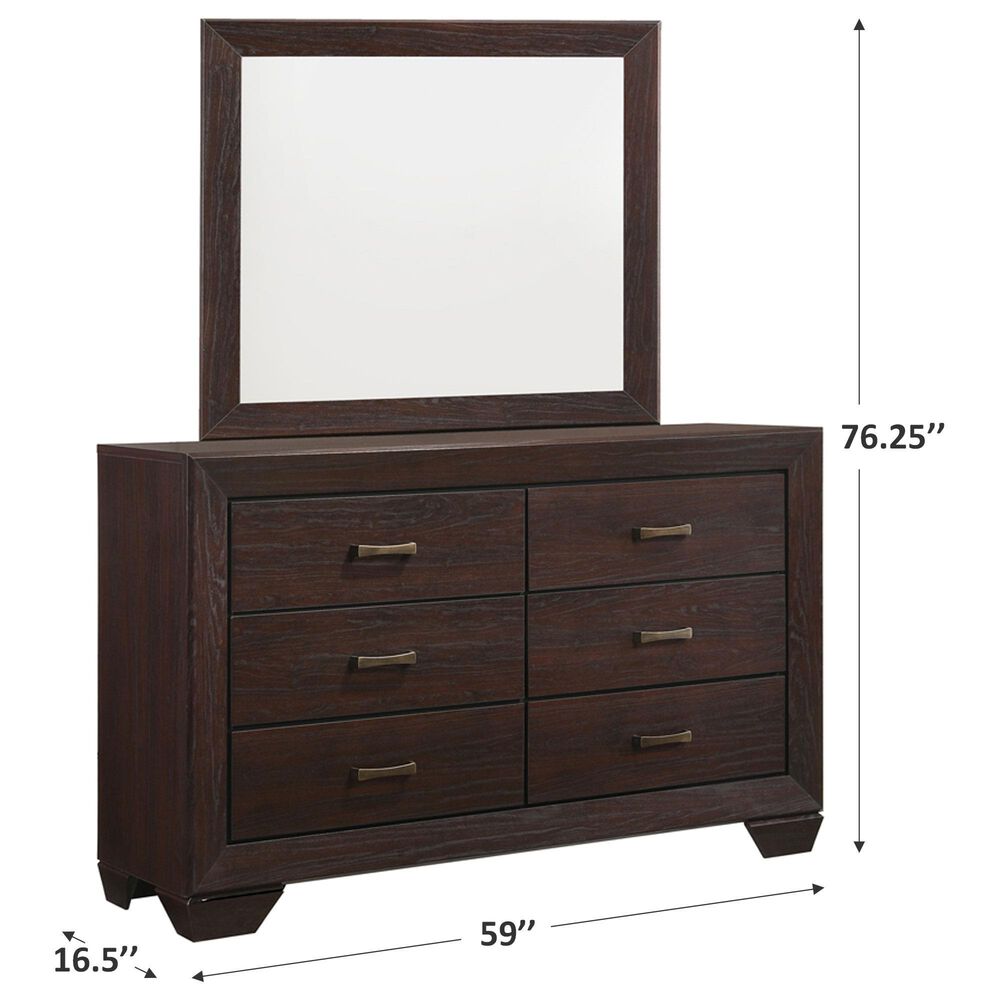 Pacific Landing Kauffman Dresser and Mirror in Dark Cocoa, , large