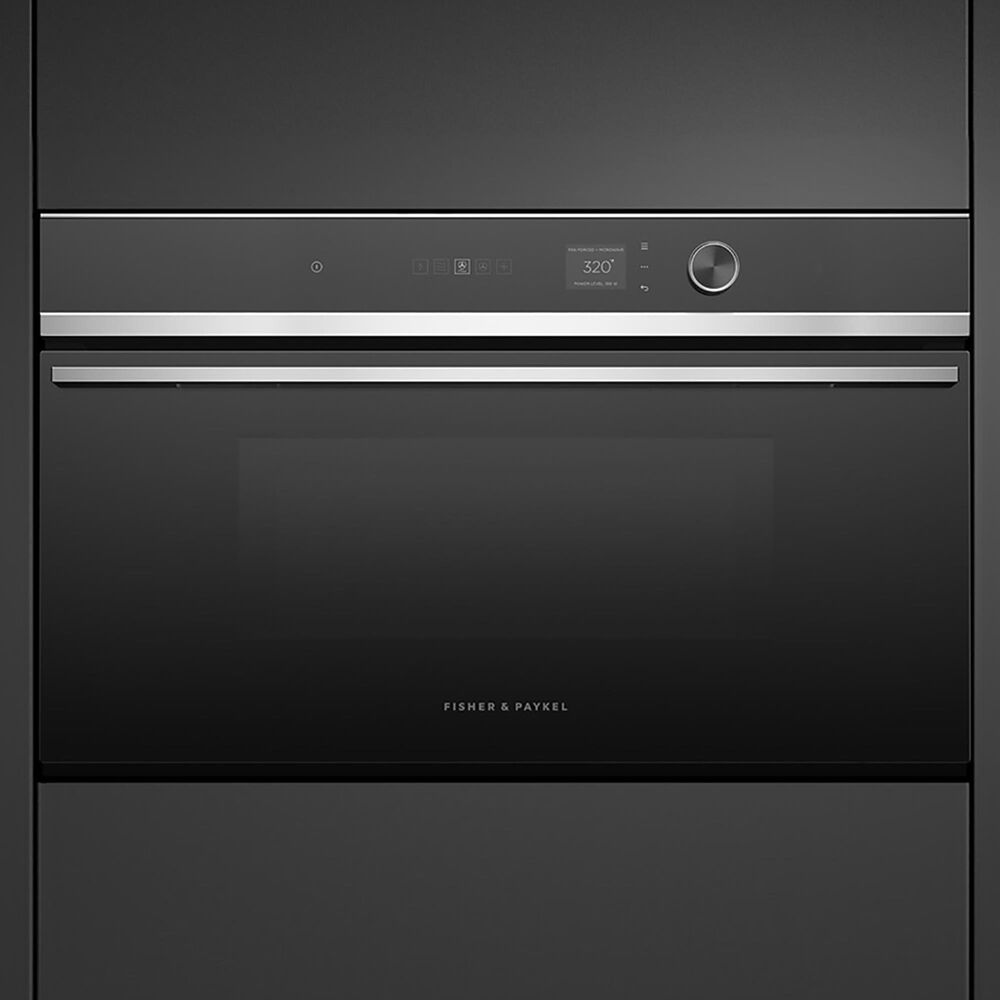 Fisher &amp; Paykel Contemporary 30&quot; Single Electric Wall Oven with 22 Functions in Black and Stainless Steel, , large