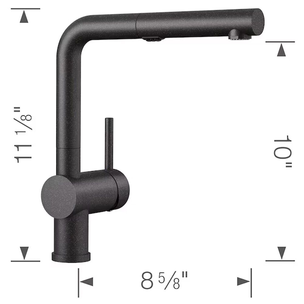 Blanco Linus 1.5 GPM Low-Arc Pull-Out Kitchen Faucet in Anthracite, , large