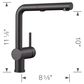 Blanco Linus 1.5 GPM Low-Arc Pull-Out Kitchen Faucet in Anthracite, , large