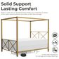 Furniture of America Rosadale Queen X-Cross Canopy Bed in Gold, , large