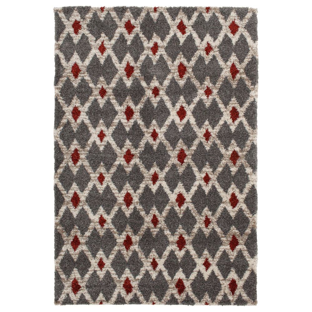 Central Oriental Tulsa Kiernan 7"10" x 9"10" Armor Grey and Rust Area Rug, , large