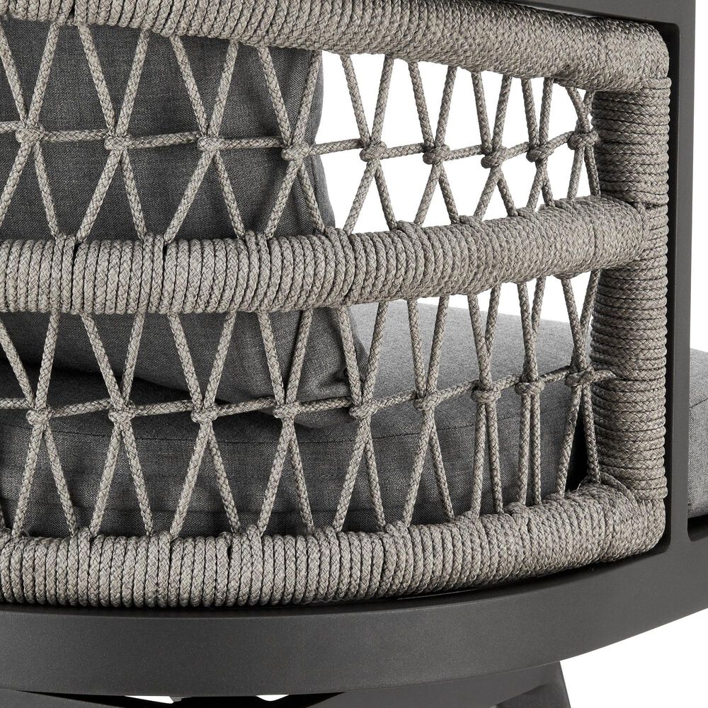 Blue River Zella Patio Swivel Bar Stool with Earl Gray Cushion in Gray, , large