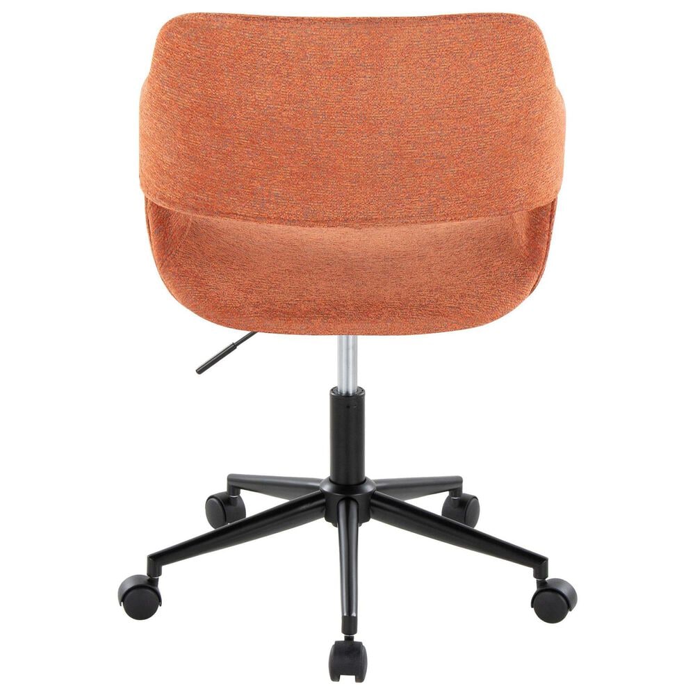 Lumisource Margarite Task Chair with Orange Fabric Cushion in Black, , large