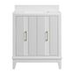 37B Fenwick 30" Single Bathroom Vanity in Bright White with Glossy White Composite Stone Top and Backsplash, , large