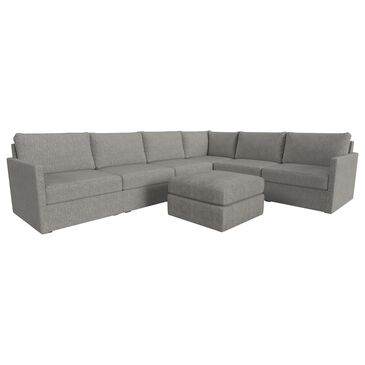 Flexsteel Flex 7-Piece Stationary L-Shaped Sectional with Ottoman in Pebble, , large