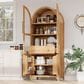 HOMLUX HOMLUX 71" Tall Arched Kitchen Pantry Cabinet with Door Shelves, Farmhouse Kitchen Storage Cabinet with Open & Adjustable Shelves, Hidden Drawer & Glass Door, Cupboard for Kitchen, Dining Room, Natural, , large