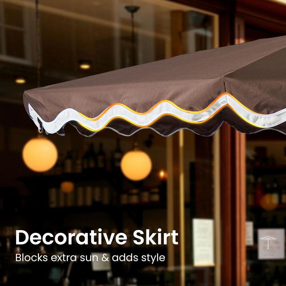 HOMLUX 10' Patio Umbrella in Dark Brown, , large