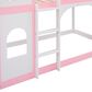 Hearth and Haven Twin over Twin Castle Bunk Bed in Pink, , large