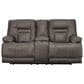 Ashley Wurstrow Power Reclining Console Loveseat with Adjustable Headrest in Smoke, , large