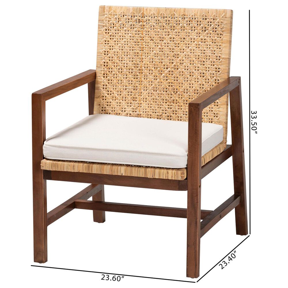 Baxton Studio Lovina Arm Chair in White, , large