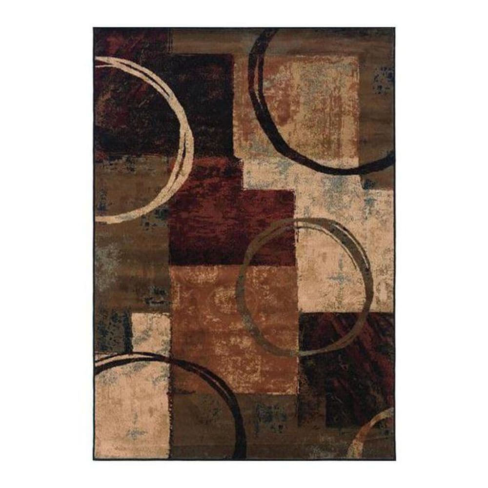 Oriental Weavers Hudson 2544B 6"7" x 9"6" Brown Area Rug, , large