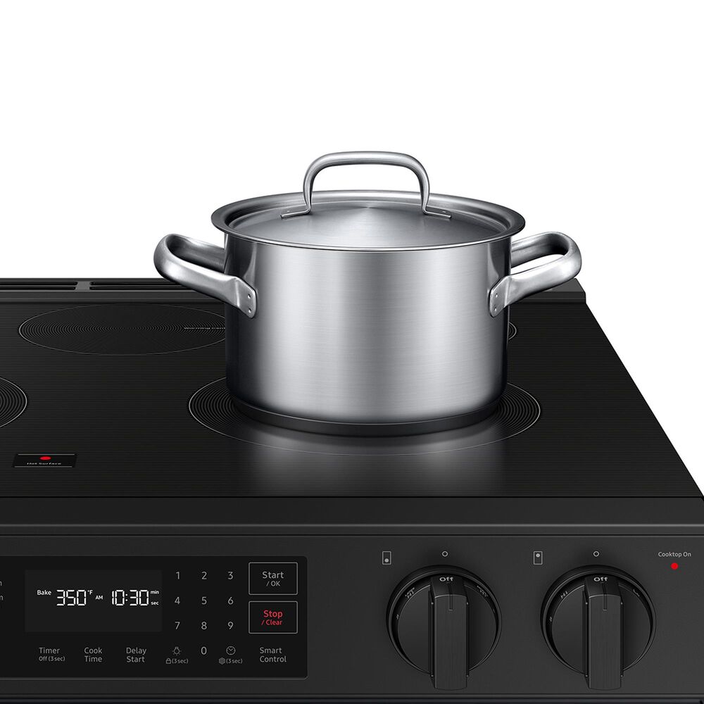 Samsung Bespoke Bespoke 6.3 Cu. Ft. Smart Slide-In Electric Smart Range with 5 Elements in Matte Black Steel, , large