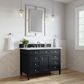James Martin Vanities Brittany 48" Single Bathroom Vanity in Black Onyx with 3 cm Lime Delight Quartz Top and Rectangular Sink, , large