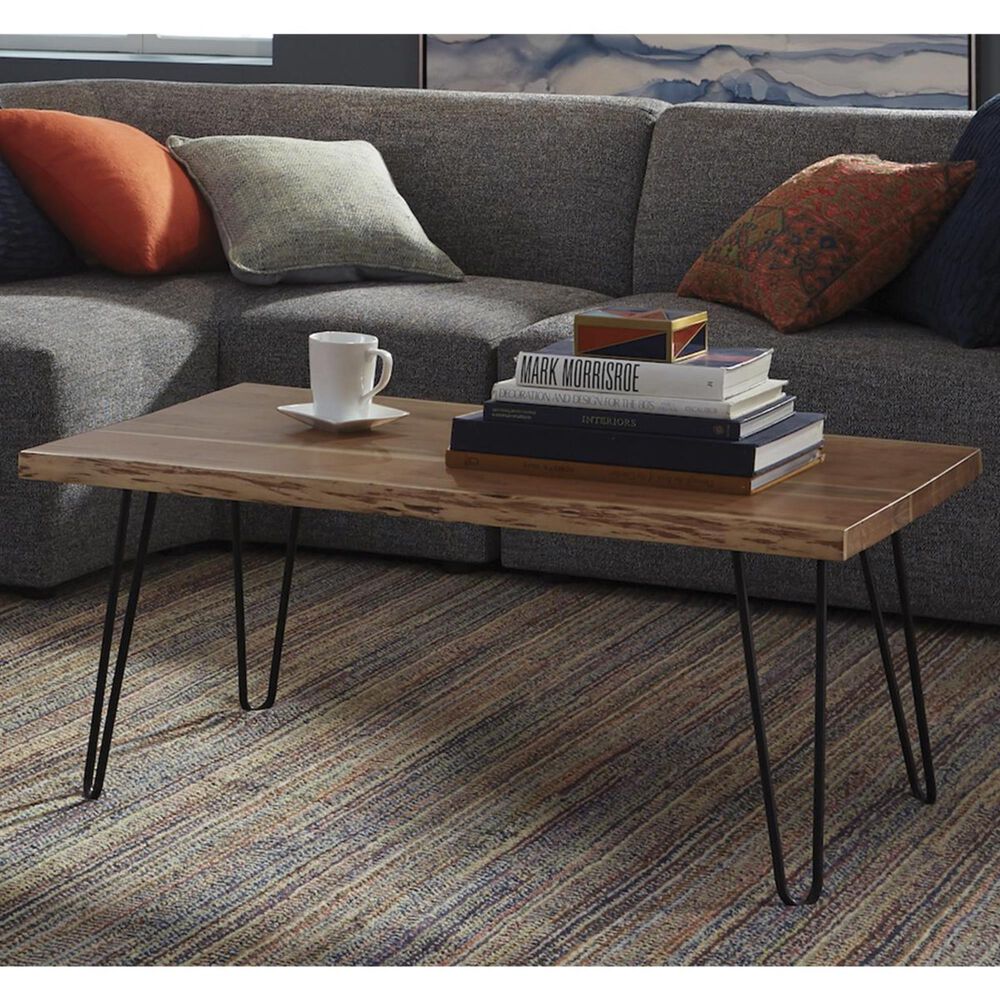 Bolton Furniture Hairpin 42" Coffee Table in Natural, , large