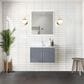 Lexora Home Geneva 30" Single Bathroom Vanity in Dark Grey with 2 cm White Quartz Top and Rectangular Sink, , large