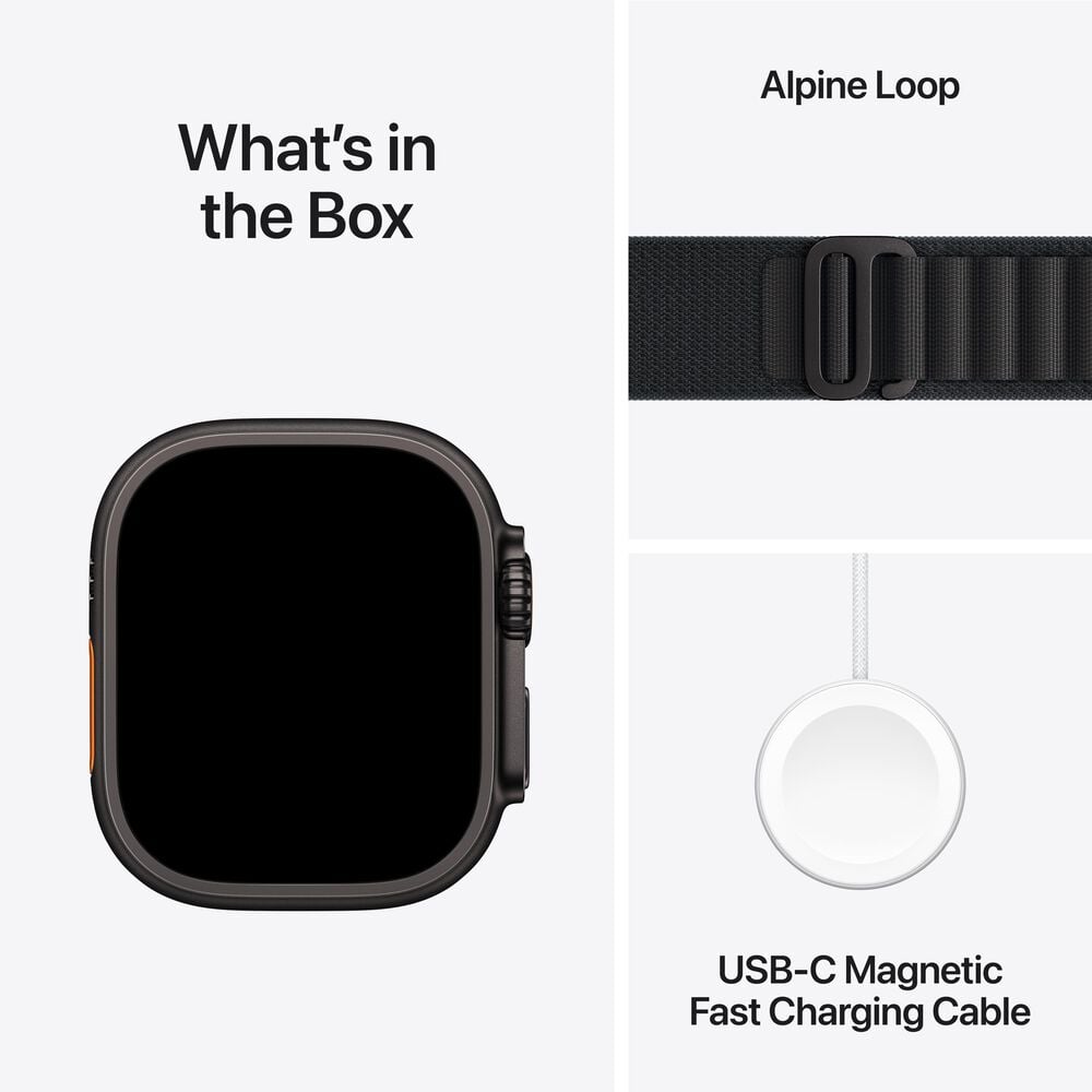 Apple Watch Ultra 3 &#40;GPS+Cellular&#41; 49mm Black Titanium Case with Black Alpine Loop - Large - Black - &#40;2025&#41;&#40;Pre-Order&#41;, , large