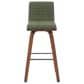 Armen Living Vienna Swivel Bar Height Stool with Vintage Green Upholstery in Walnut, , large