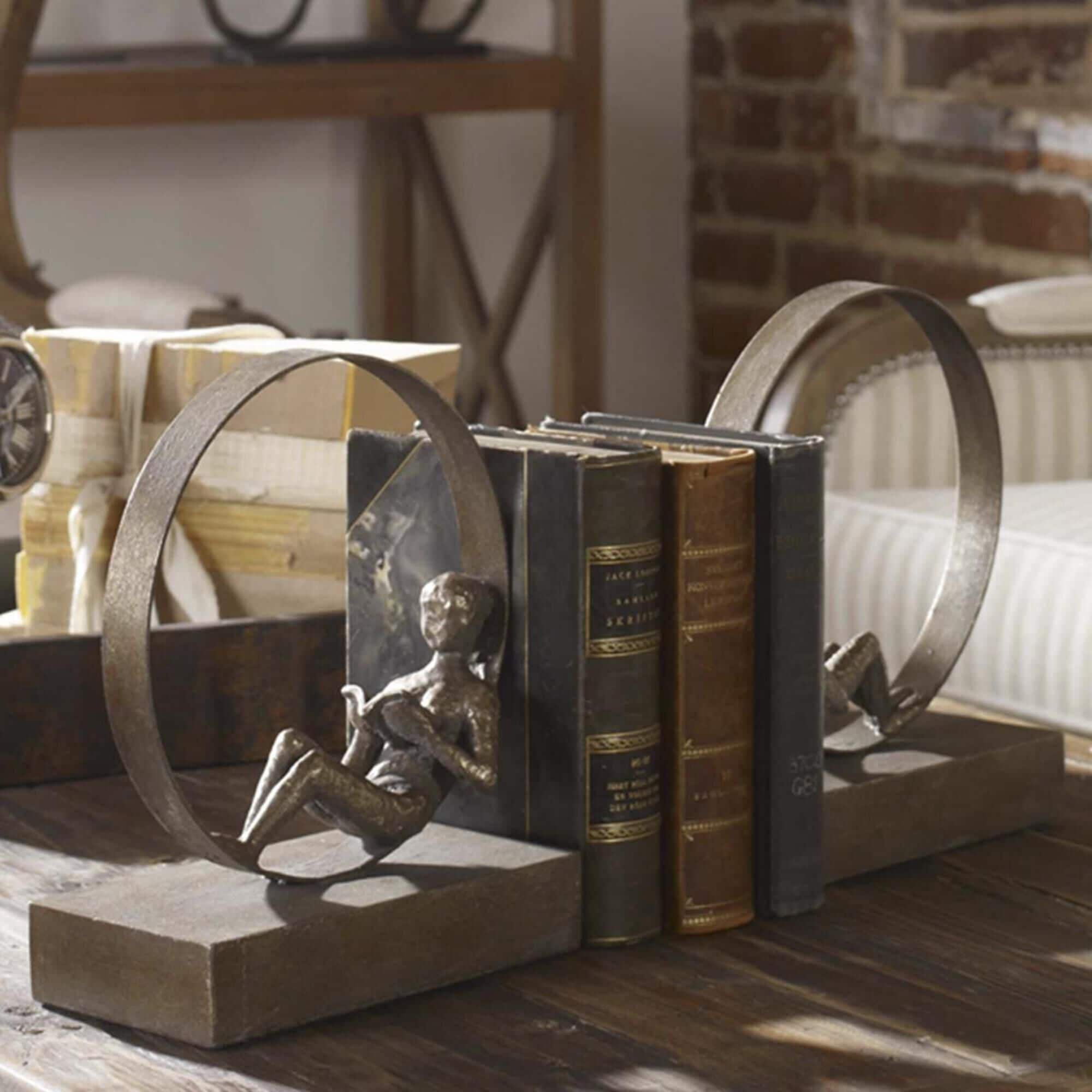 Uttermost Lounging Reader Antique Bookends - Thumbnail 4