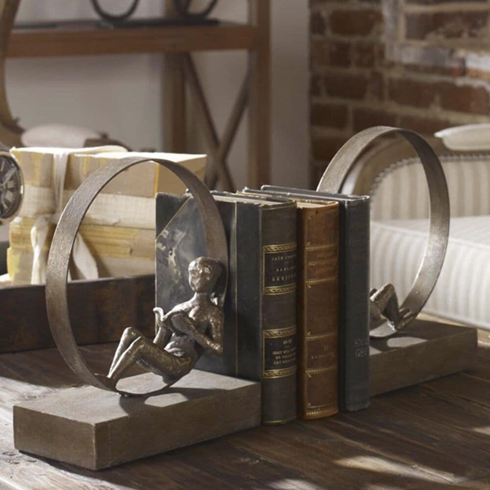 Uttermost Lounging Reader Antique Bookends &#40;Set of 2&#41;, , large
