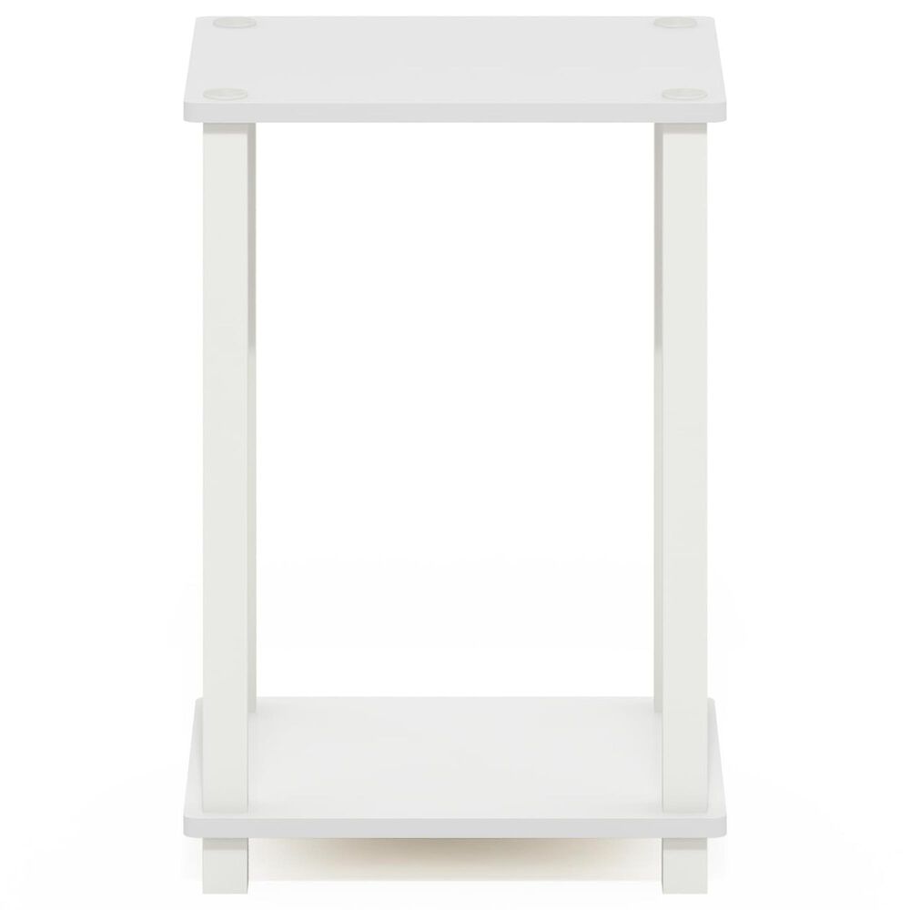 HOMLUX Simplistic 1-Tier End Table in White, , large