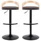 LumiSource Grotto Contemporary Adjustable Barstool with Swivel in Black Metal, , large