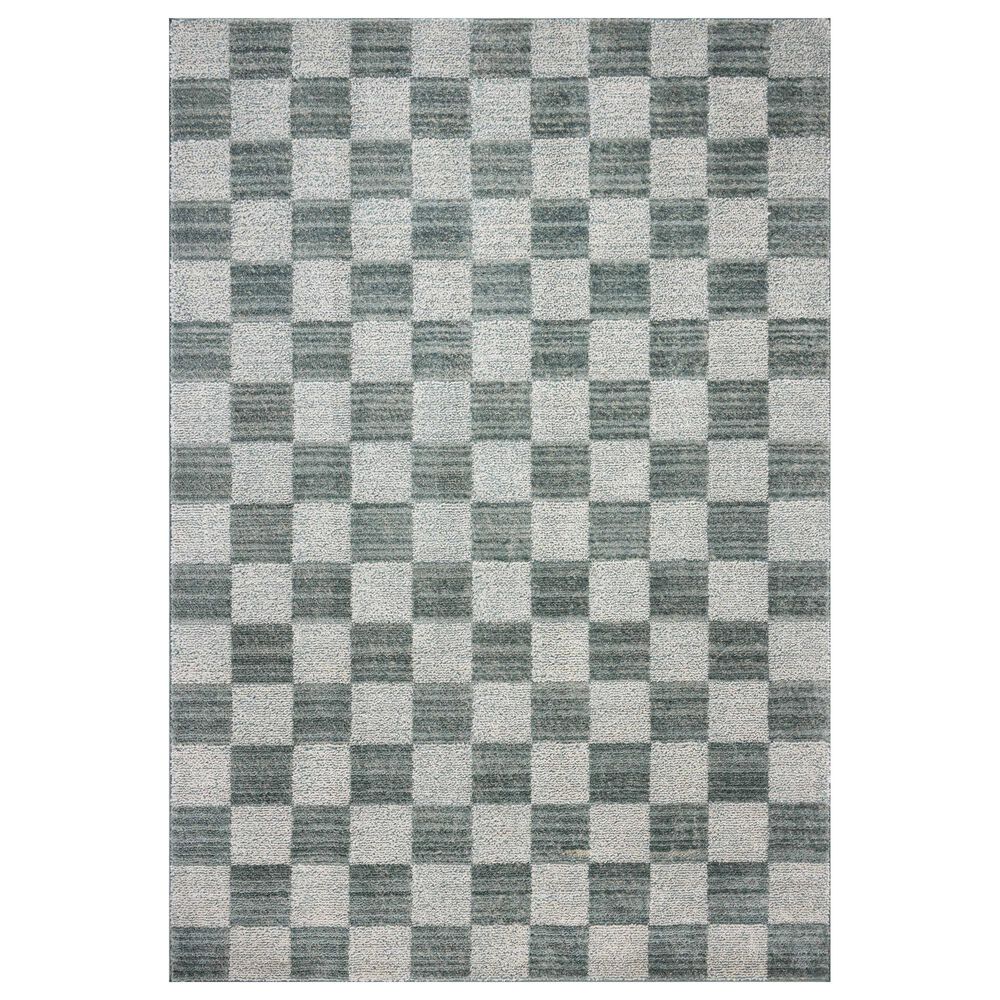 Chris Loves Julia x Loloi Calvin Blue and Ivory 6"3" x 9"6" Area Rug, , large