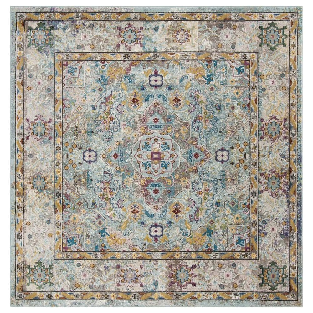 Safavieh Aria 6"6" Square Beige and Blue Area Rug, , large