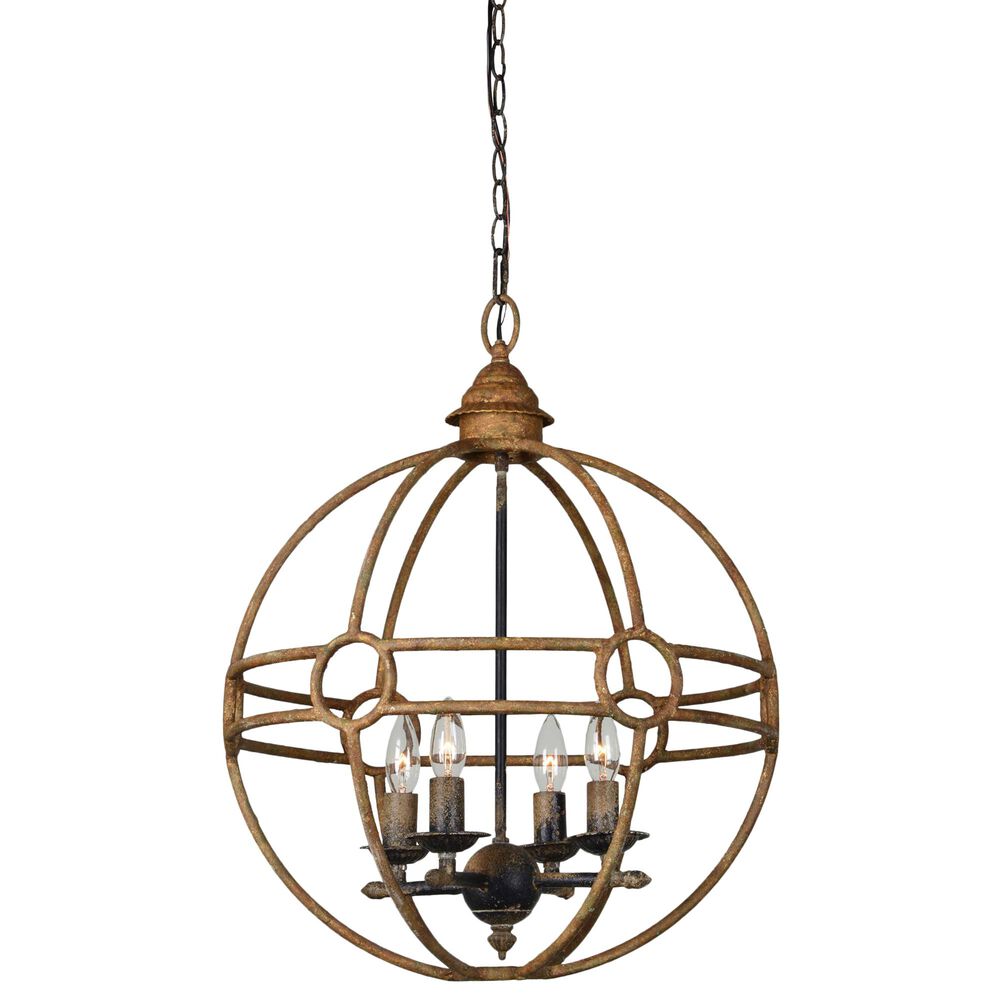 Southern Lighting McGraw 4-Light Chandelier in Gold and Brown, , large