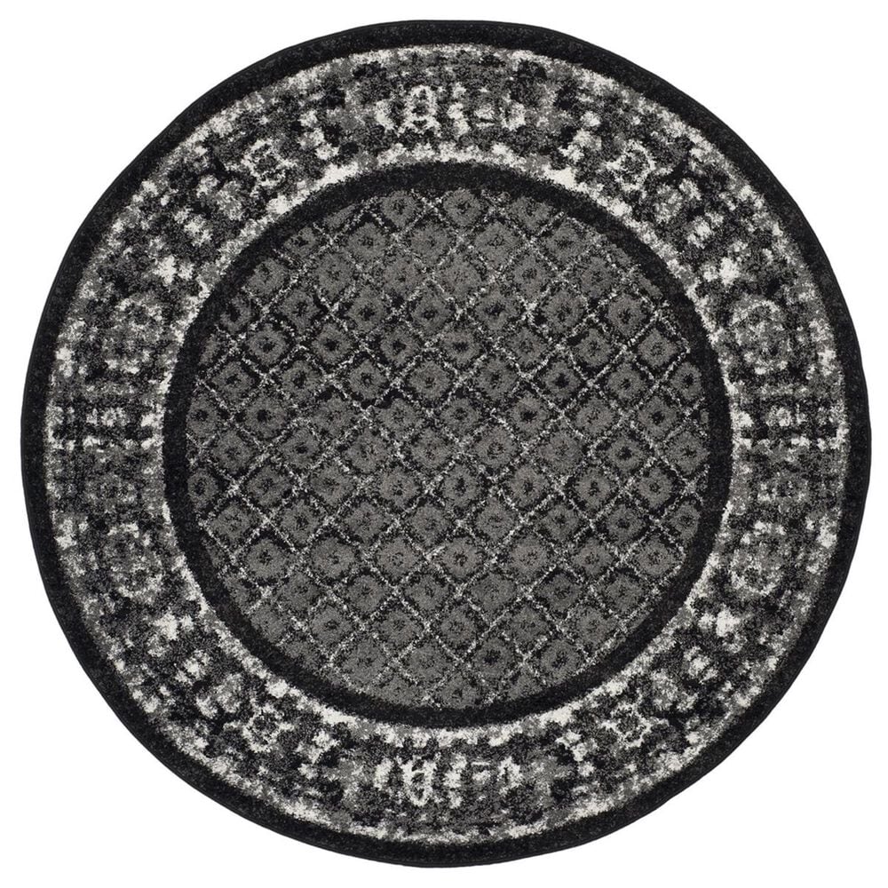 Safavieh Adirondack ADR110A-4R 4" x 4" Black/Silver Round Rug, , large