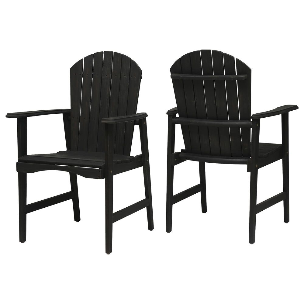 Hearth and Haven Outdoor Adirondack Dining Chair in Dark Grey (Set of 2), , large