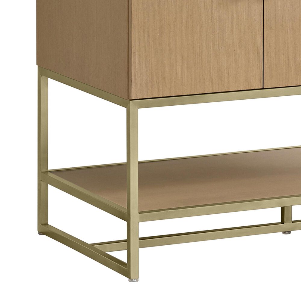 37B Mauri 42" Single Bathroom Vanity with Metal Base in Warm Oak with High-Profile 4" White Composite Stone Top, , large