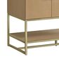 37B Mauri 42" Single Bathroom Vanity with Metal Base in Warm Oak with High-Profile 4" White Composite Stone Top, , large