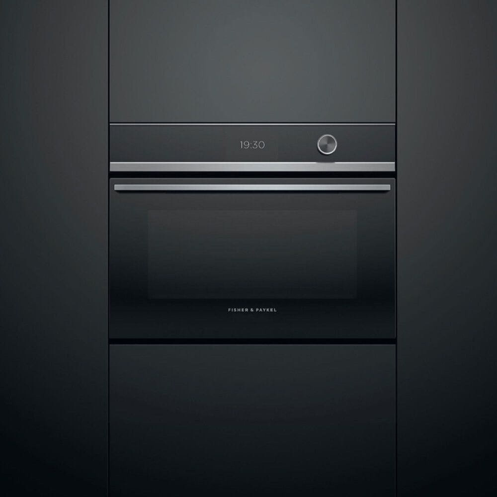 Fisher &amp; Paykel 24 Single Electric Wall Oven with 22-Function and Convection in Black and Stainless Steel, , large