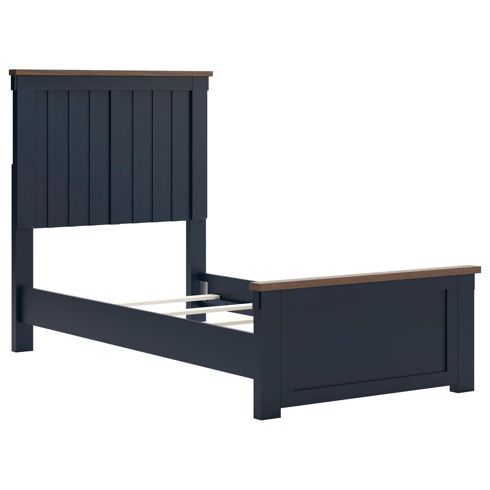 Ashley Landocken 5-Piece Twin Bedroom Set in Brown and Blue, , large