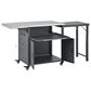 Hearth and Haven Outdoor Kitchen Island Cart with Dual Expandable Stainless Steel Tabletops in Gray, , large