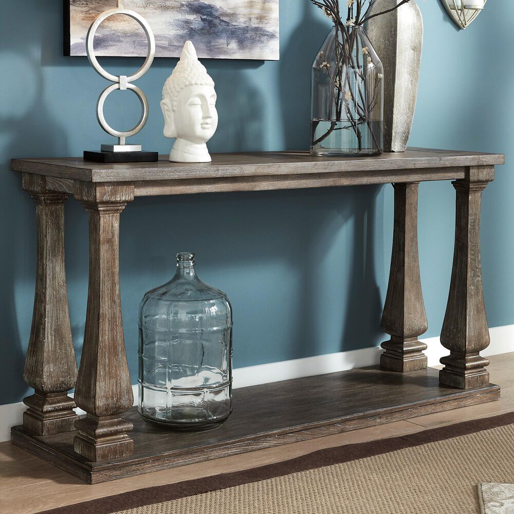 Ashley Johnelle Sofa Table in Weathered Gray, , large