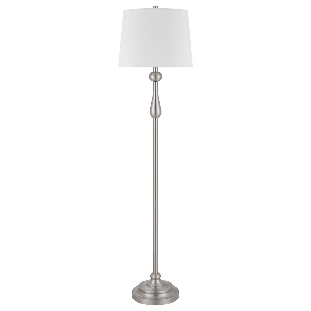 Cal Lighting Collins Metal Floor Lamp in Brushed Steel, , large